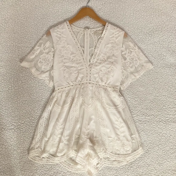 Urban Outfitters Pants - NWT Urban Outfitters embroidered lace romper